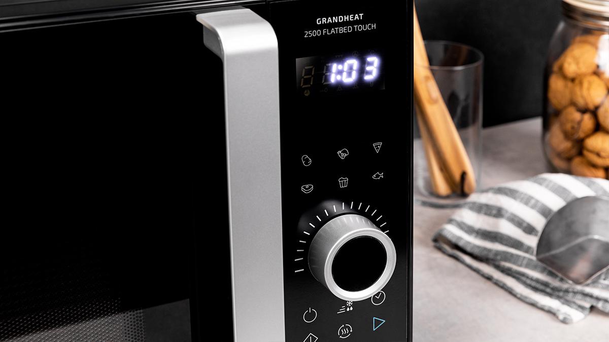 Cuptor cu microunde fără platou Cecotec GrandHeat 2500 Flatbed Touch Black, 25 l, 800 W, 5 trepte, negru