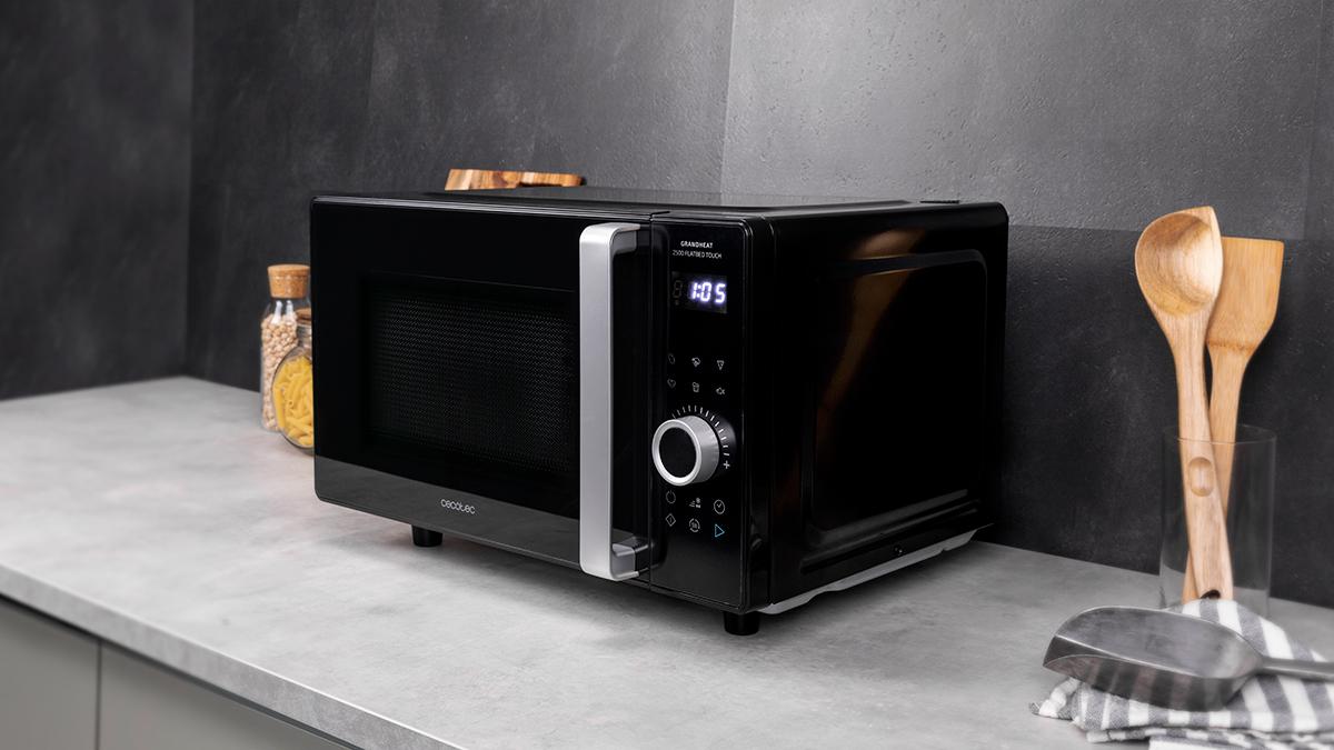 Cuptor cu microunde fără platou Cecotec GrandHeat 2500 Flatbed Touch Black, 25 l, 800 W, 5 trepte, negru