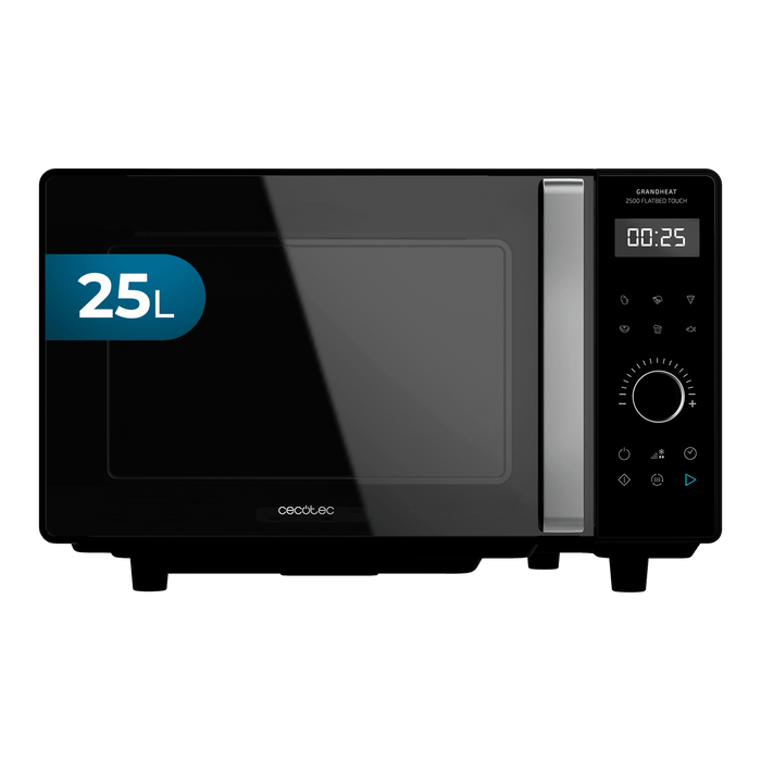 Cuptor cu microunde fără platou Cecotec GrandHeat 2500 Flatbed Touch Black, 25 l, 800 W, 5 trepte, negru