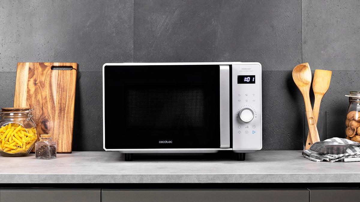 Cuptor cu microunde cu bază plată Cecotec GrandHeat 2500 Flatbed Touch White, 25 l, 800 W, 5 trepte, alb