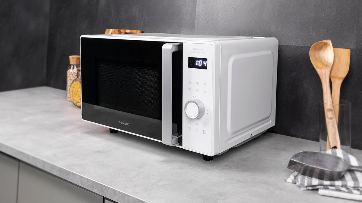 Cuptor cu microunde cu bază plată Cecotec GrandHeat 2500 Flatbed Touch White, 25 l, 800 W, 5 trepte, alb