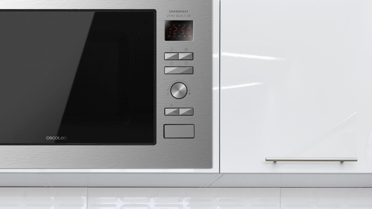 Cuptor cu microunde încorporabil Cecotec Grandheat 2590 Built-In Steel Black, 25 l, 900 W, grill 1000 W, negru