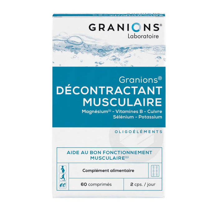 Supliment alimentar Granions Décontractant Musculaire, cu magneziu și vitamine B, 60 comprimate, 74 g