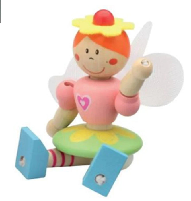 Figurină flexibilă din lemn Wood, zână, 12 cm