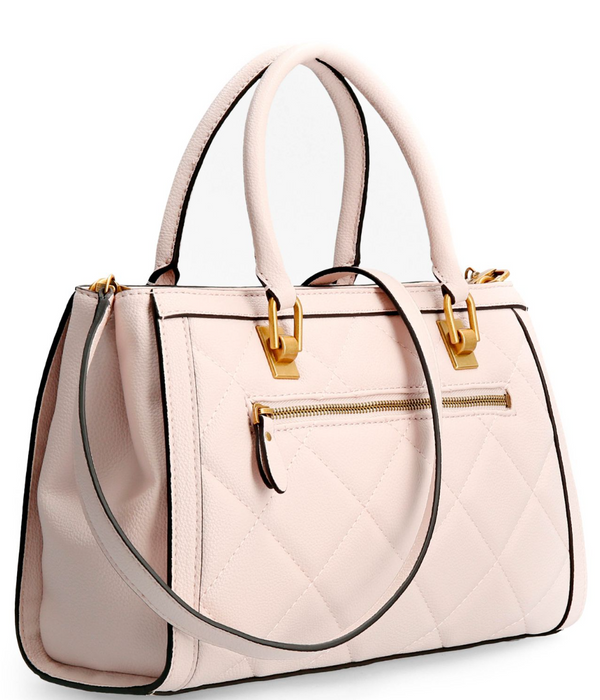 Geantă Guess Abey Top-Handle Bags, matlasată, roz pal, cu mâner superior