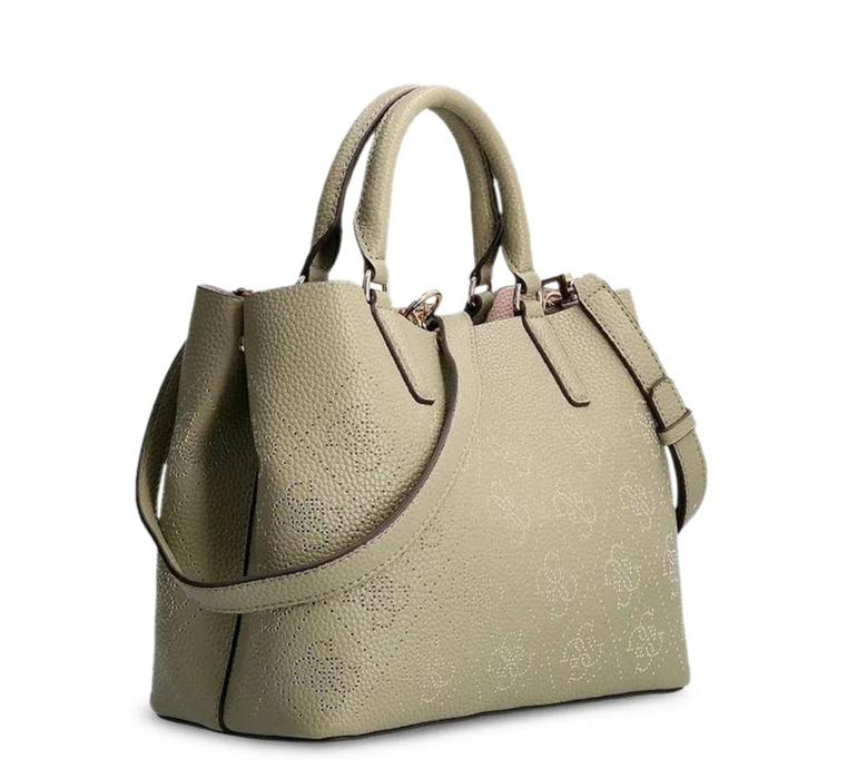 Geantă Guess Amara Top-Handle Bags, cu mânere și bretea de umăr, verde oliv