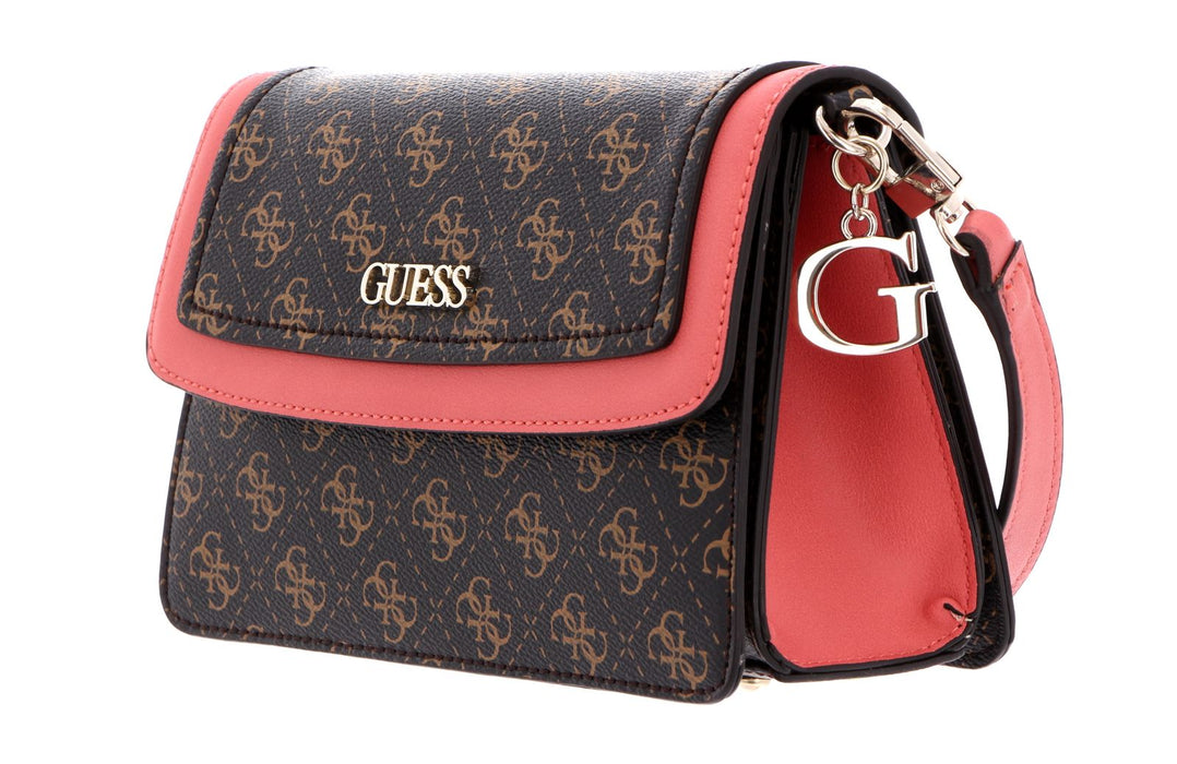 Geantă crossbody Guess Camy, maro și roz
