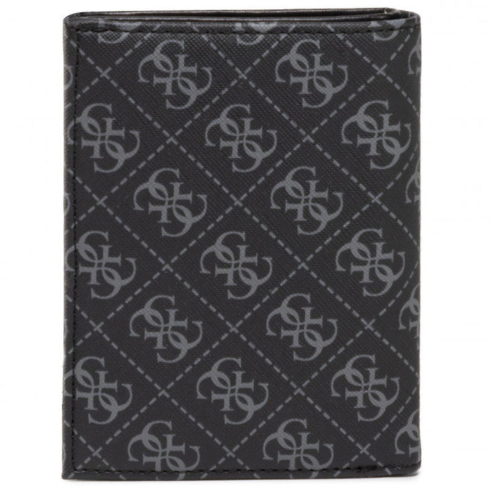 Portofel Guess Dan, cu model cu logo-uri, negru