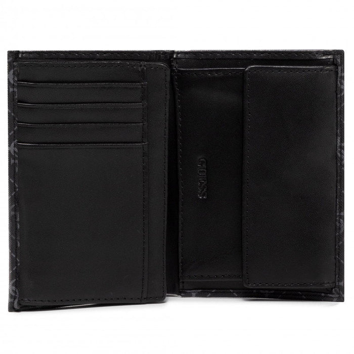 Portofel Guess Dan, cu model cu logo-uri, negru