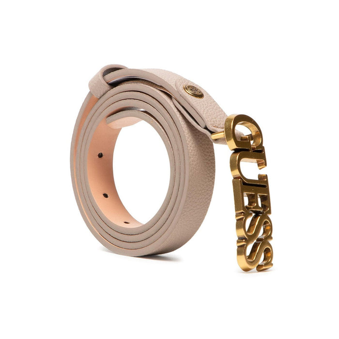 Curea Guess Destinty Belts, bej, cataramă cu logo auriu