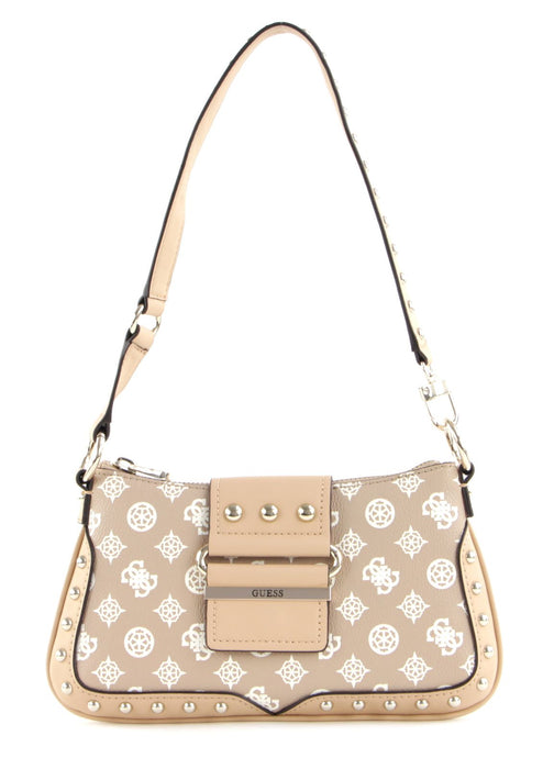 Geantă de mână Guess Greta Top-Handle, cu imprimeu monogram, bej