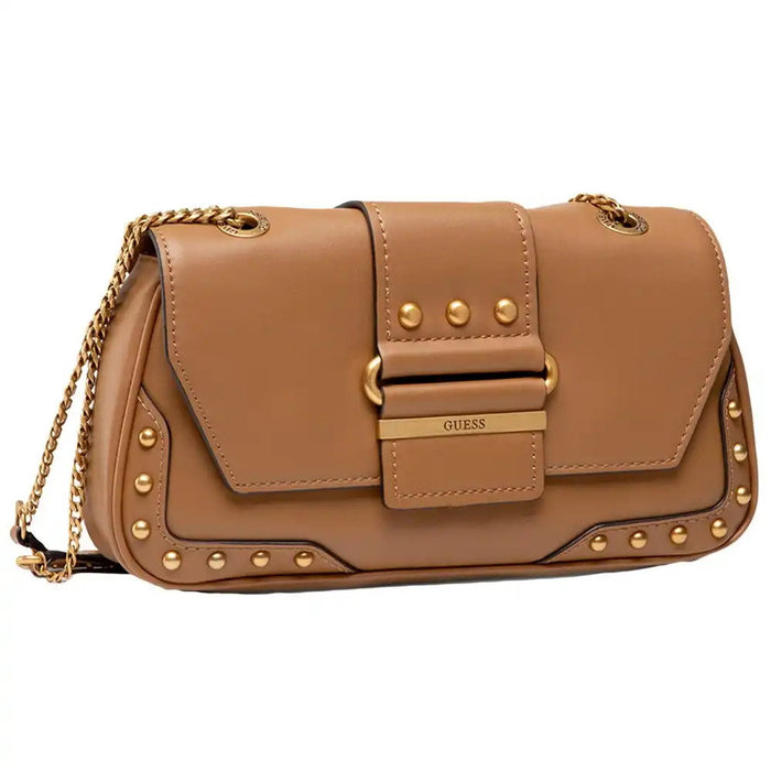 Geantă Guess Greta Crossbody Bags, cu lanț, maro