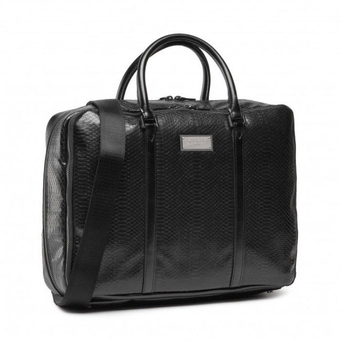 Servietă Guess Guess Briefcases, neagră, cu mânere și bretea de umăr