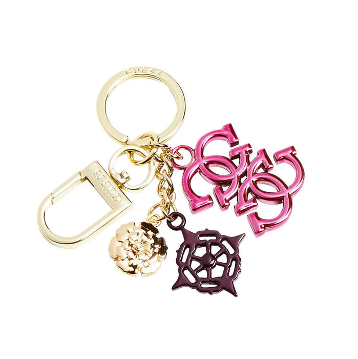 Breloc Guess, cu pandantive decorative, auriu, roz și vișiniu