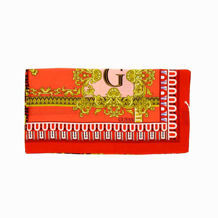 Eșarfă Guess Scarves & Wraps, imprimeu ornamental, roșu și portocaliu