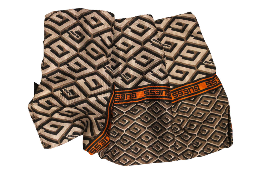Eșarfă Guess Scarves & Wraps, imprimeu geometric, tonuri de bej și maro