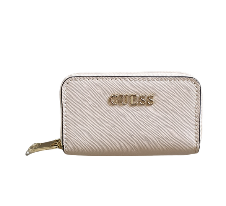 Portofel Guess, cu fermoar, bej