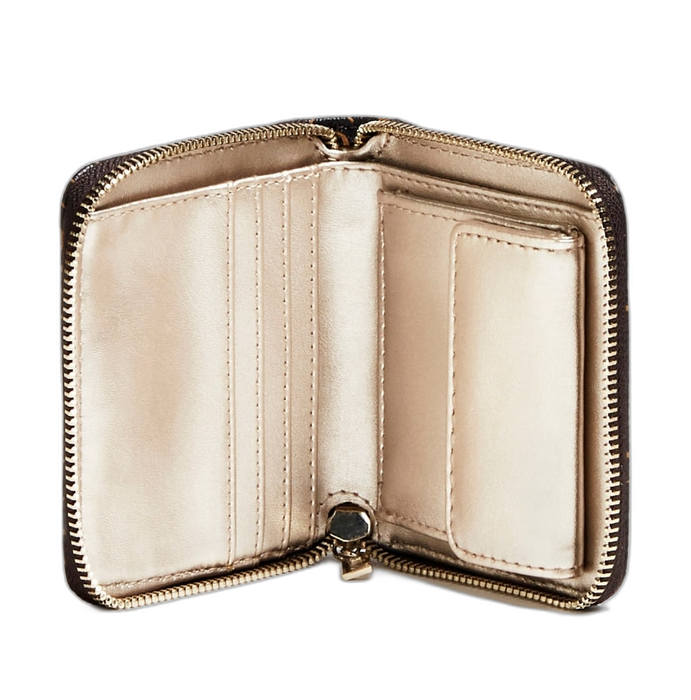 Portofel Guess Kamryn, cu fermoar, model monogramat