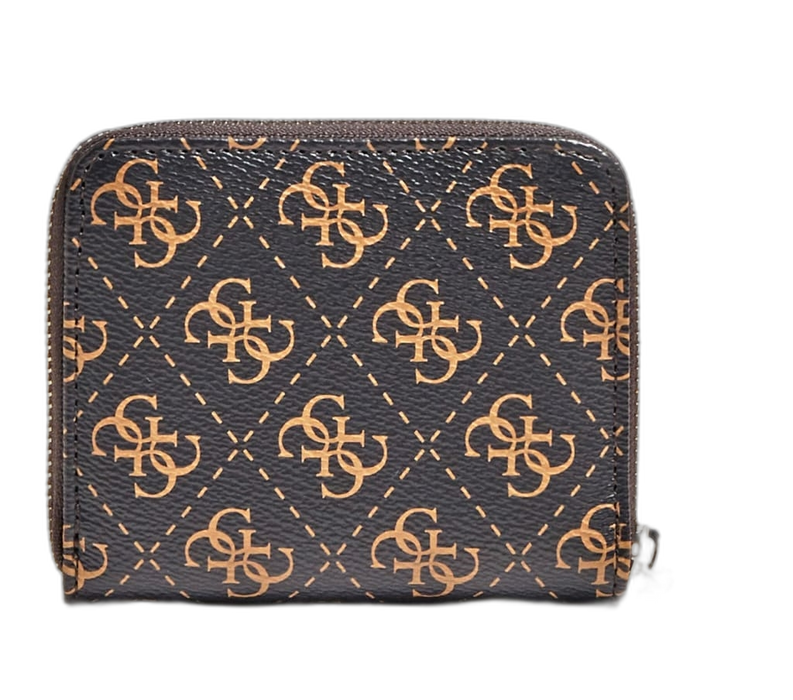 Portofel Guess Kamryn, cu fermoar, model monogramat
