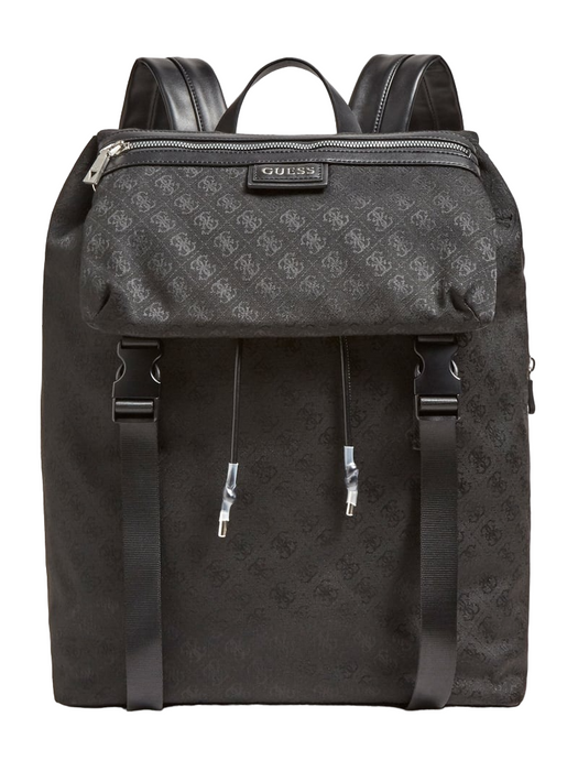 Rucsac Guess Salameda, negru, cu imprimeu cu logo