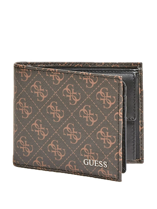 Portofel Guess Vezzola, maro, cu imprimeu monogram