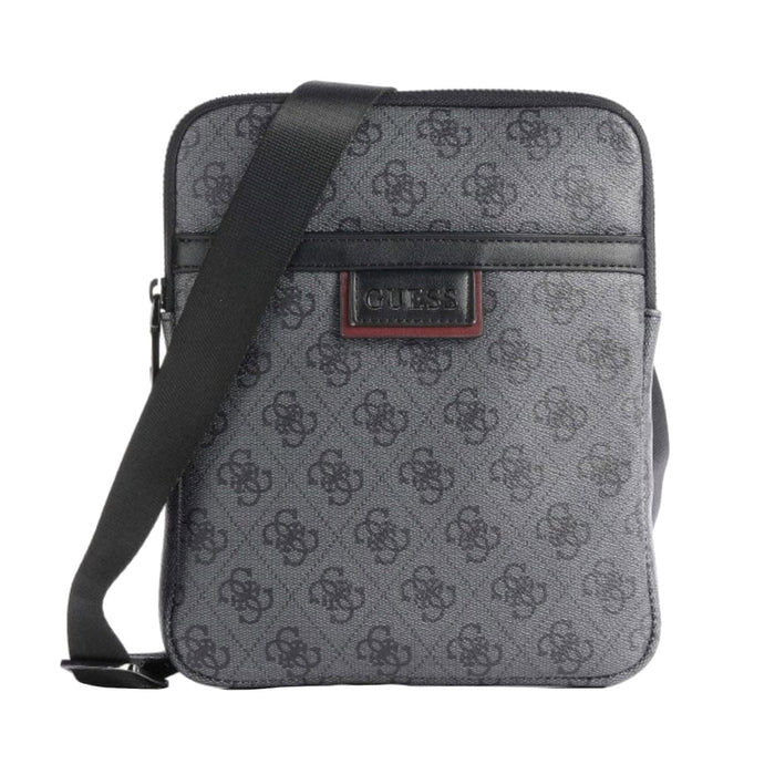 Geantă crossbody Guess Vezzola, gri, cu imprimeu cu logo