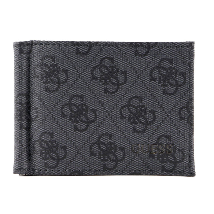 Portofel Guess Vezzola, gri închis, model monogramă