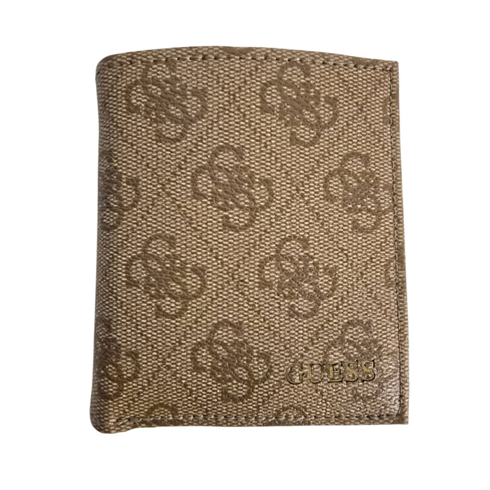 Portofel Guess Vezzola, pliabil, cu monogramă, bej