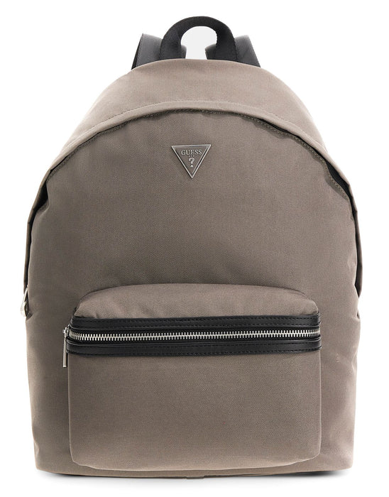 Rucsac Guess Vice Backpack, taupe, buzunar frontal cu fermoar