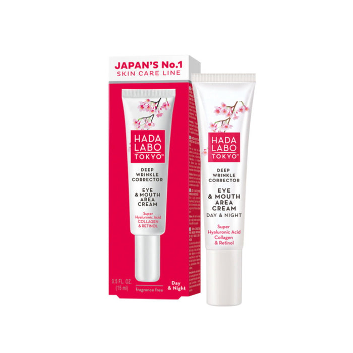 Cremă pentru ochi Hada Labo Tokyo Deep Wrinkle Corrector, antirid, zi și noapte, 15 ml