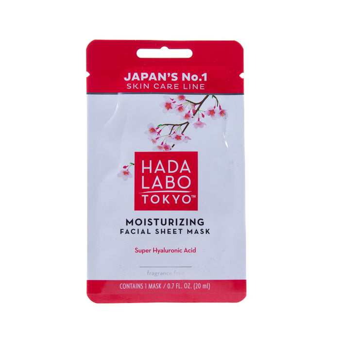 Mască facială tip șervețel Hada Labo Tokyo Moisturizing, cu acid hialuronic, fără parfum, 20 ml