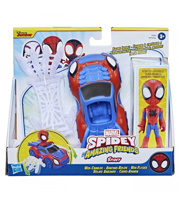 Set vehicul cu figurină Hasbro Spidey and His Amazing Friends, Web-Crawler, Spidey, 3+ ani
