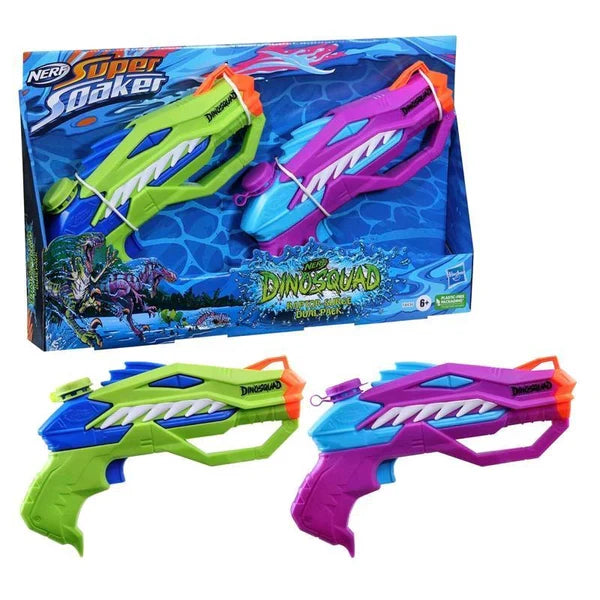 Set 2 blastere cu apă Hasbro Nerf Super Soaker DinoSquad, 6+ ani