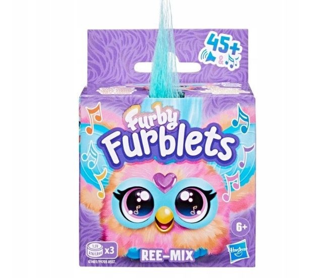 Jucărie de pluș interactivă Hasbro Furby Furblets Ree-Mix, peste 45 de sunete, 6+ ani