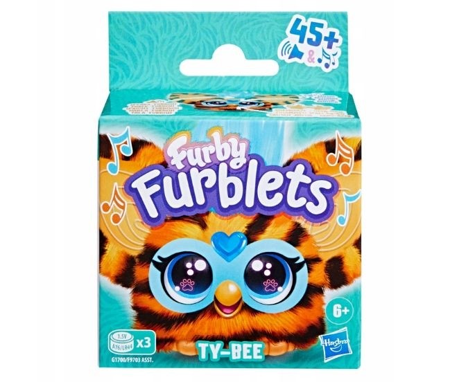 Jucărie de pluș interactivă Hasbro Furby Furblets Ty-Bee, peste 45 de sunete și melodii, 6+ ani