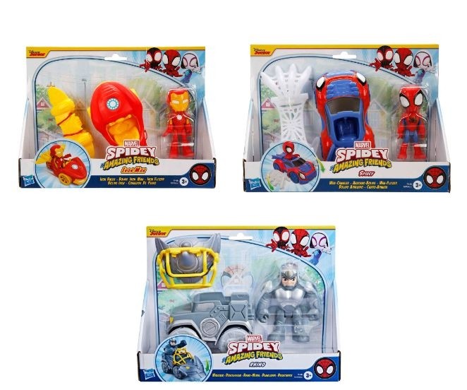 Set de joacă Hasbro Spidey and His Amazing Friends, cu figurină și vehicul, diverse modele, 3+ ani