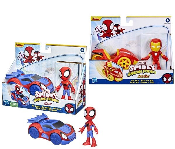 Set vehicul și figurină Hasbro Spidey Prietenii Extraordinari, diverse modele, 3+ ani