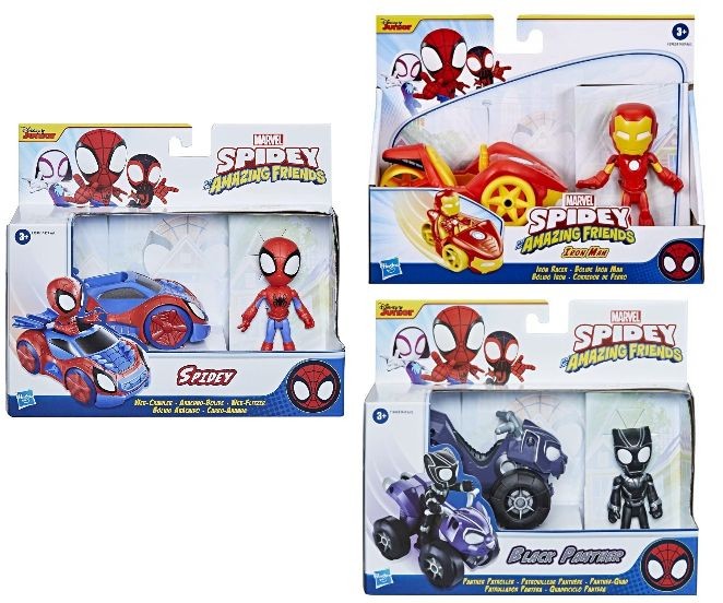 Set vehicul și figurină Hasbro Spidey Prietenii Extraordinari, diverse modele, 3+ ani