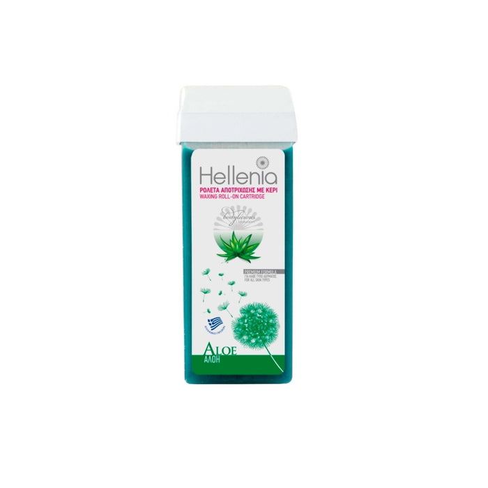Ceară depilatoare Hellenia Aloe Vera, roll-on reîncărcabilă, finisaj mătăsos, 100 ml, tester