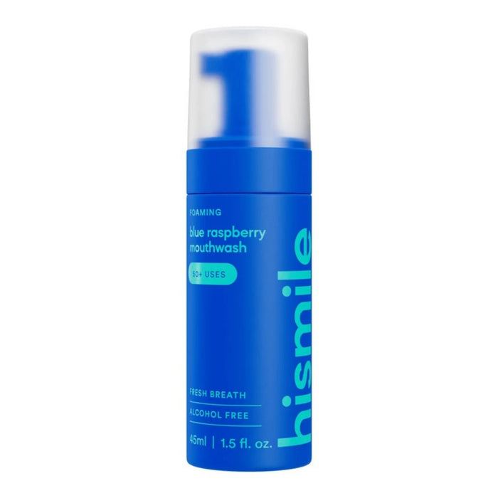 Apă de gură spumantă Hismile Blue Raspberry, fără alcool, 45 ml