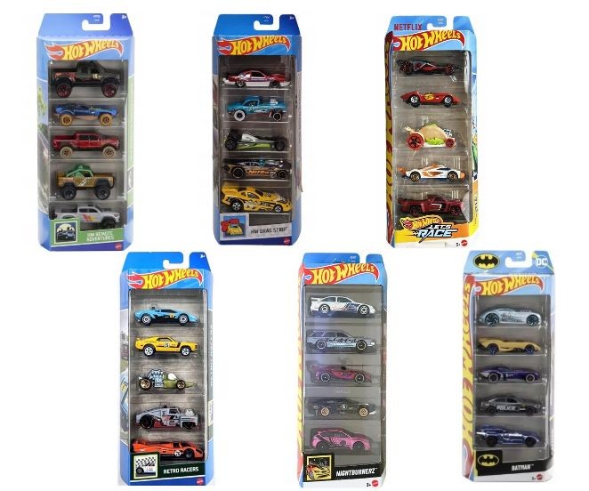 Set de 5 mașinuțe Mattel Hot Wheels, diverse modele