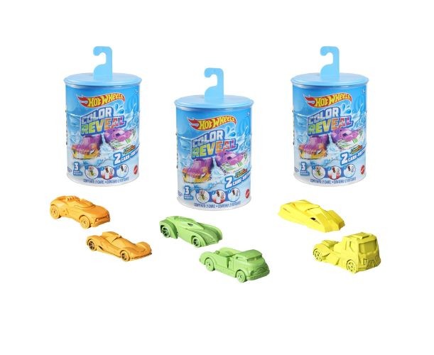 Set 2 mașinuțe Mattel Hot Wheels Color Reveal, culori schimbătoare