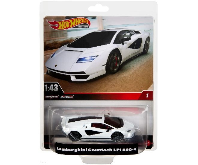 Mașinuță Mattel Hot Wheels Premium, Lamborghini Countach LPI 800-4, scara 1:43