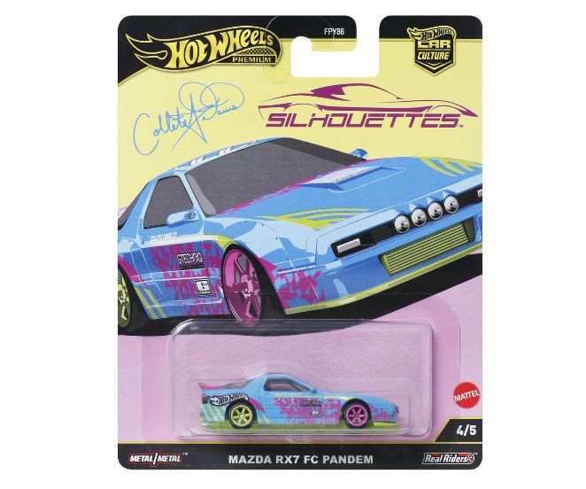 Mașinuță Mattel Hot Wheels Car Culture Silhouettes, Mazda RX7 FC Pandem, metal/metal