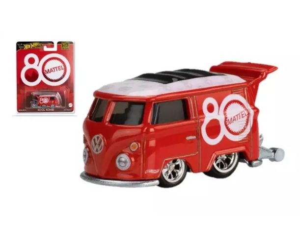 Mașinuță Mattel Hot Wheels Premium, Volkswagen Kool Kombi, ediție aniversară 80 de ani, scara 1:64