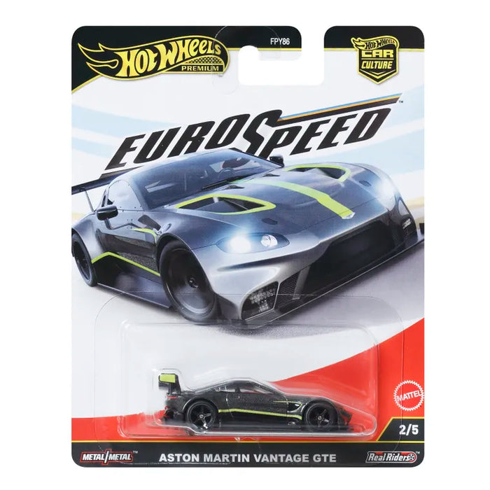 Mașinuță Mattel Hot Wheels Car Culture EuroSpeed Aston Martin Vantage GTE, Metal/Metal