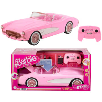Mașinuță cu telecomandă Mattel Barbie Hot Wheels, Corvette, roz