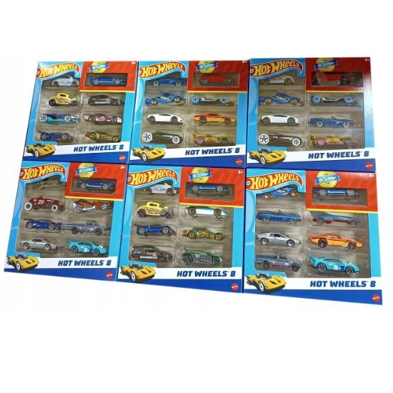 Set de mașinuțe Mattel Hot Wheels, diverse modele, 8 piese, scara 1:64, 3+ ani