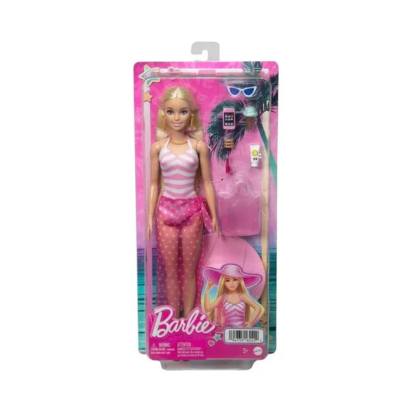 Păpușă Mattel Barbie, la plajă, cu accesorii, 3+ ani