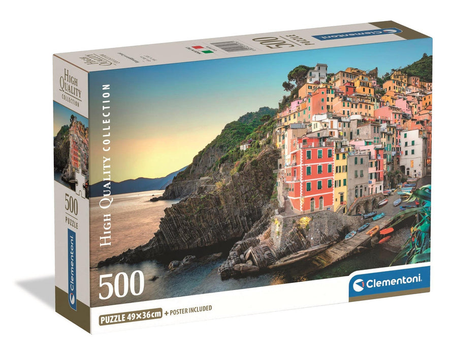 Puzzle Clementoni, colecția Compact, Riomaggiore Coast, 500 piese, 49 × 36 cm